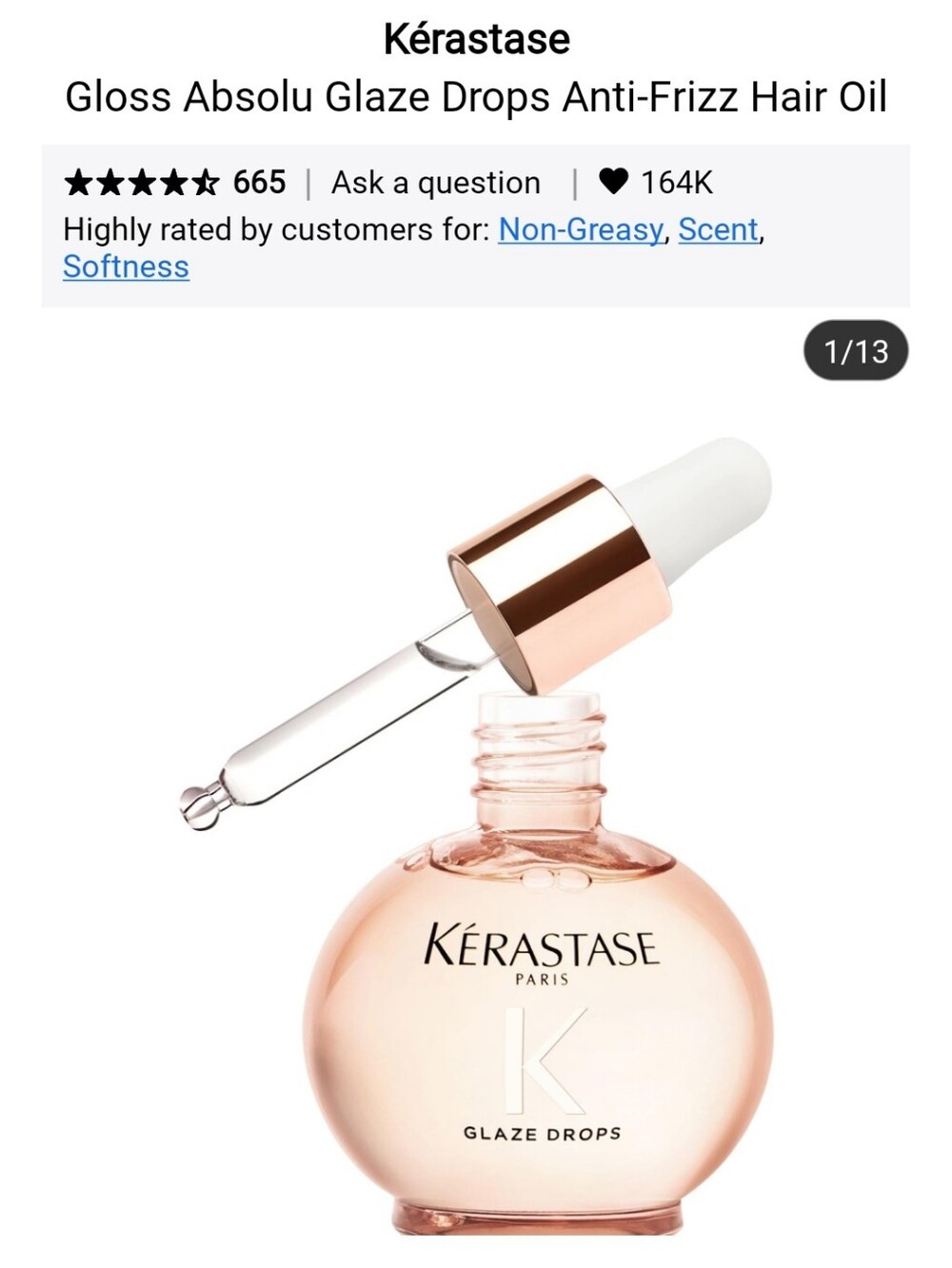 NIB KERASTASE GLOSS ABSOLU GLAZZ DROPS ANTI FRIZZ OIL